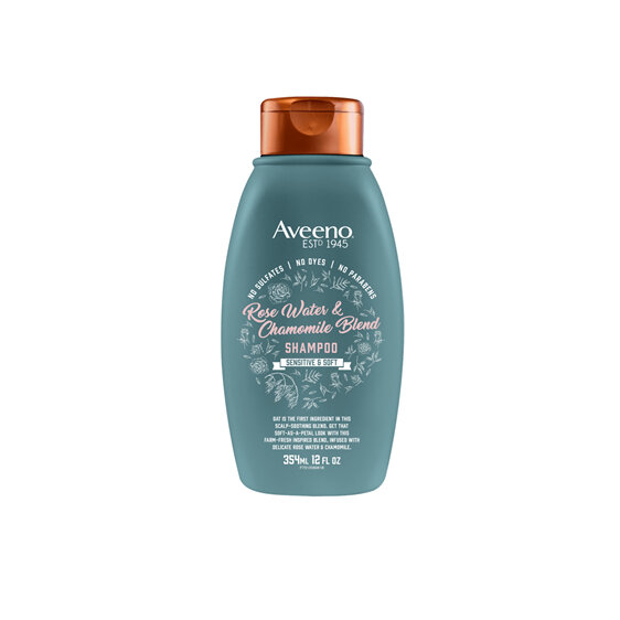 AVEENO Rosewater & Chamomile Shampoo 354ml scalp soothing soft