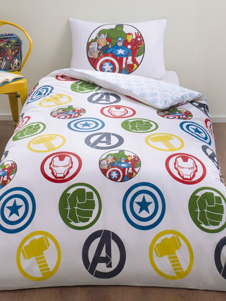 Avengers Logo 100% Cotton Single Duvet Cover Set