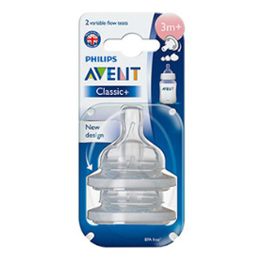 AVENT SILICON TEAT VARIABLE FLOW 2PK