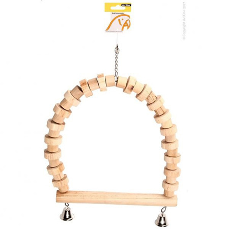 Avi One Parrot Wooden Swing with Bells