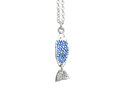 Azure blue ika iti fish silver pendant handmade lily griffin nz jewellery