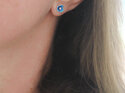 Azure ocean flower studs turquoise sterling silver earrings studs lilygriffin nz