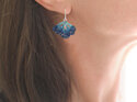 Azure turquoise indigo blue sea fan earrings lace lily griffin nz handmade