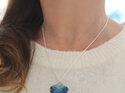 Azure turquoise indigo blue sea fan necklace lace lily griffin nz jewellery