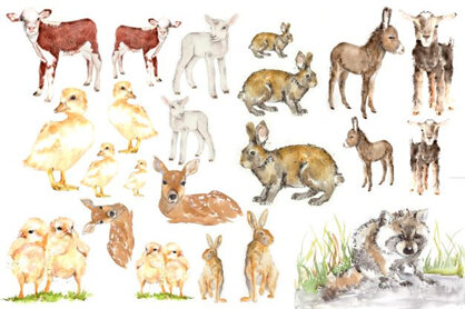 Baby Animals Roycyled Decoupage Paper