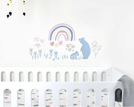 Baby bear nursery wall decal large