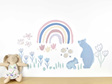 Baby bear nursery wall decal with soft toy bunny