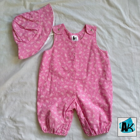 Baby Romper Suit & Hat Set, 3-6 months – Pink with Bees
