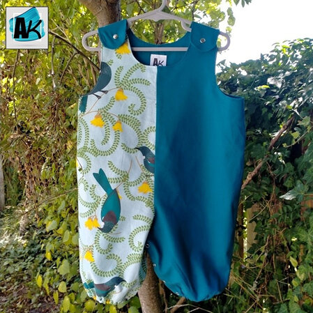 Baby Romper Suit – NZ Tui in the Kowhai Tree