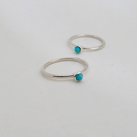 Baby Solitaire Ring - Turquoise