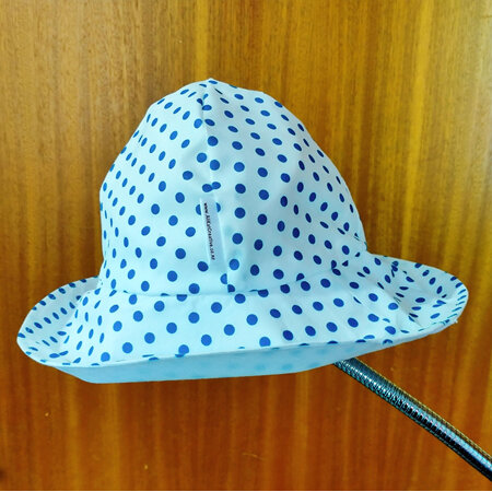 Baby Sun Hat - White with Blue Polka Dots