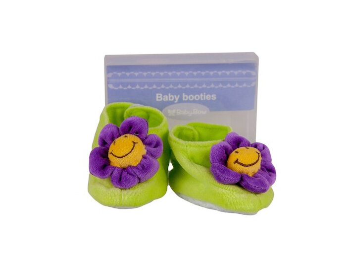 #baby#booties#flowerpower#velour