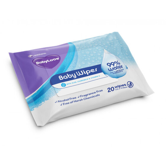 Babylove Baby Water Wipes 20