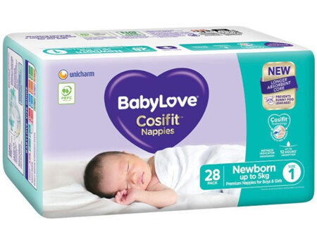 Babylove Cosifit Nappies Newborn 28