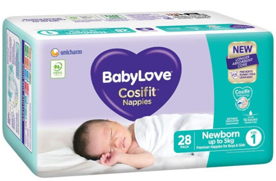 Babylove Cosifit Nappies Newborn 28