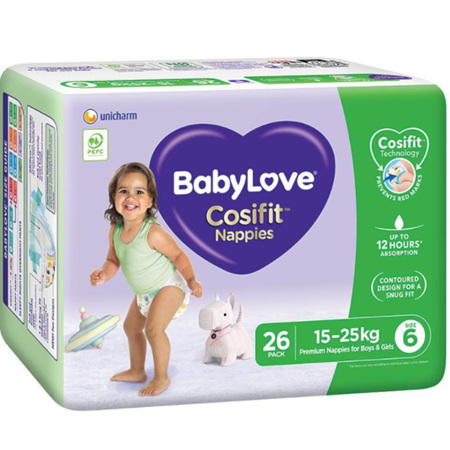 BABYLOVE NAPPIES JUNIOR 26 PACK