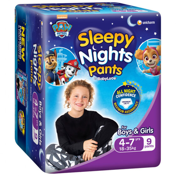 Babylove SleepyNights Pants 4-7 Years 9 pack