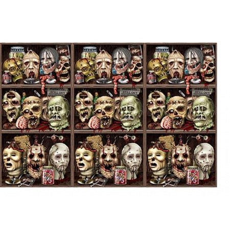 Backdrop - scary zombie heads - 9m!