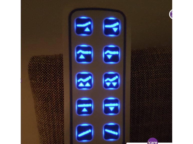 Backlit Handheld Remote for Bed Position Adjustment