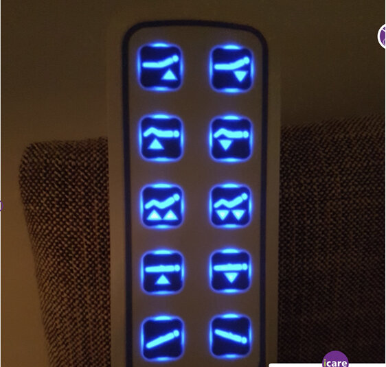 Backlit Handheld Remote for Bed Position Adjustment