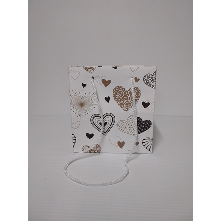Bag White Kraft with hearts 8300
