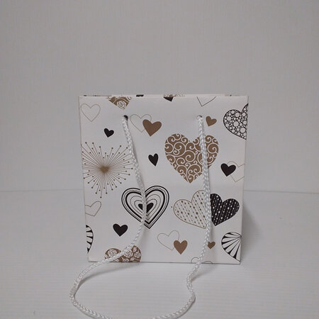 Bag White Kraft with hearts 8300