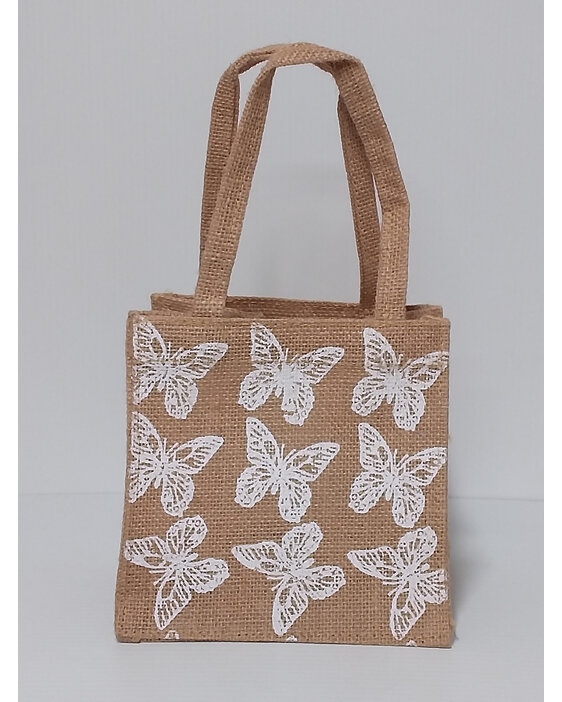 #bag#jute#printed#butterflies#butterfly#handles