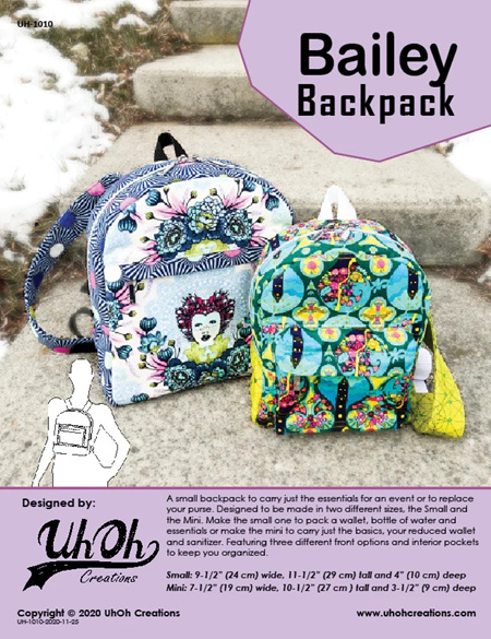 Bailey Backpack Pattern from UhOh Creations