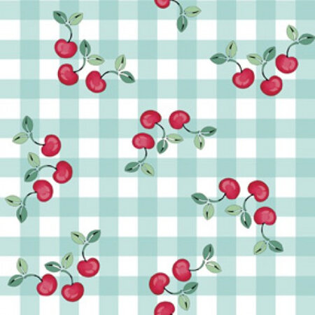 Baker's Dozen - Cherries on Gingham - Green