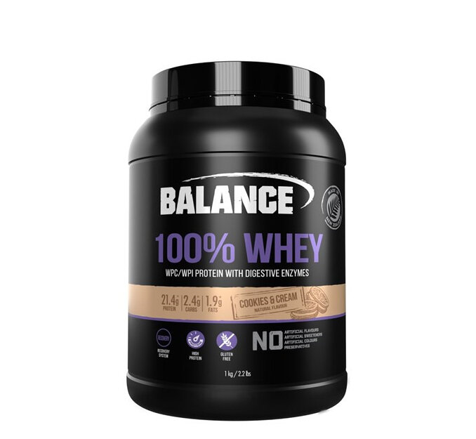Balance 100% Whey Protein 1kg - Cookies and Cream