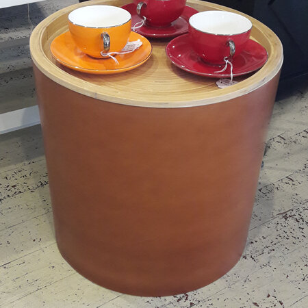 Bamboo Round Side Table - $325