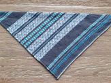 Bandana - Woven Stripes, Blue, Brown and White