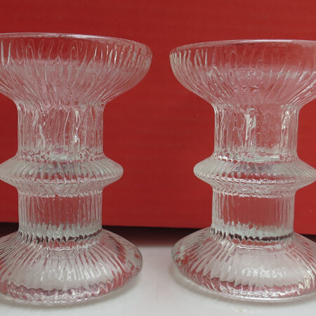 Bark glass candlesticks