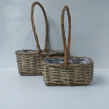 Basket Willow Rectangle (set of 2)  8285