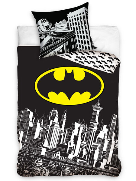 Batman Gotham Reversible Single Duvet Cover Set - Large European Pillowcase