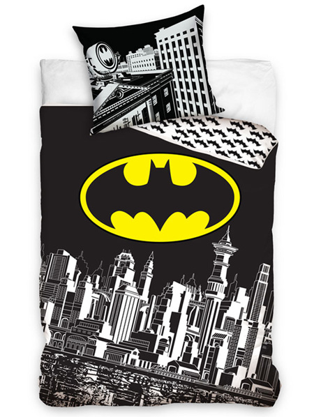 Batman Gotham Reversible Single Duvet Cover Set - Large European Pillowcase