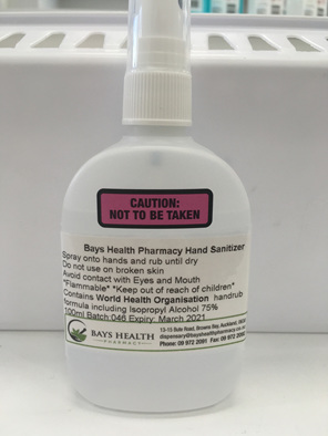 Bays Health Pharmacy Hand  Sanitizer Spray 100ml