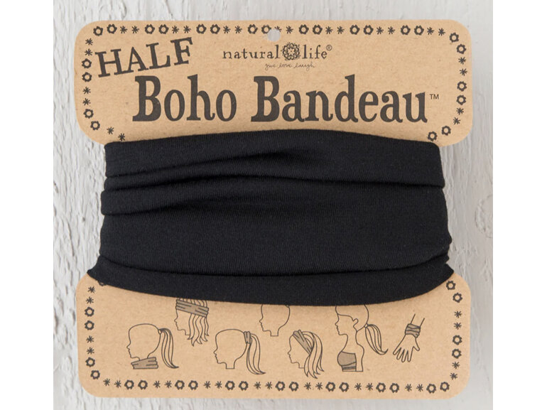 bbw155 boho bandeau half black hair headband buff