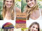 bbw327 Boho Bandeau Rainbow Floral Bandeau hair buff headband
