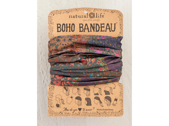 bbw329 Natural Life Boho Bandeau Dark Patchwork hair headband