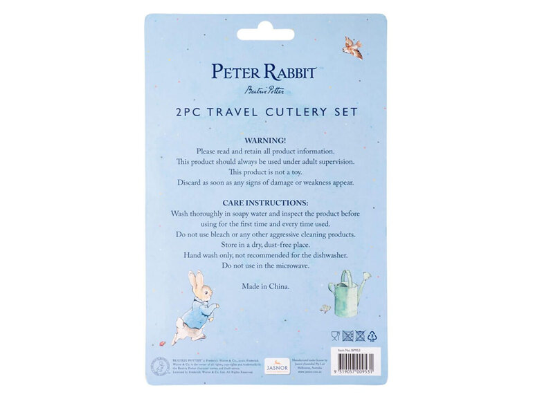 Beatrix Potter Fork & Spoon Travel Cutlery peter rabbit baby lunchbox