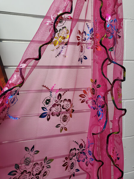 Beautiful colour bling gauze scarf - hot pink