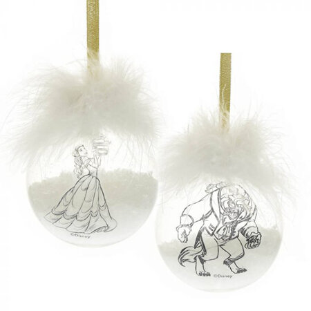 Beauty and the Beast set of 2 baubles