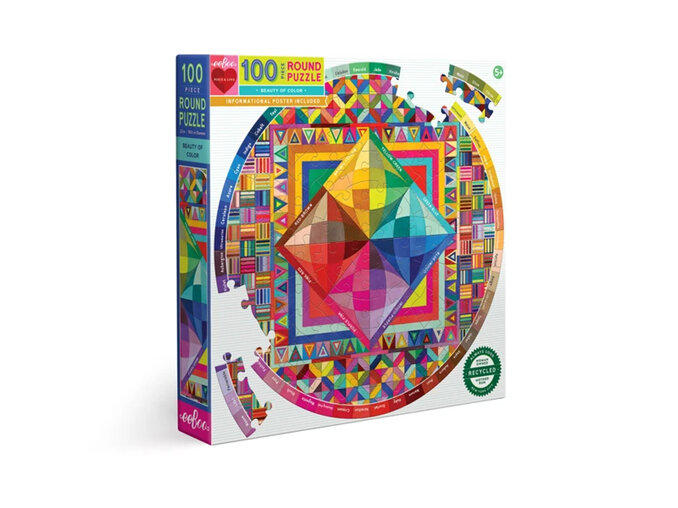 Beauty of Color 100 Piece Round Puzzle  eeboo colour