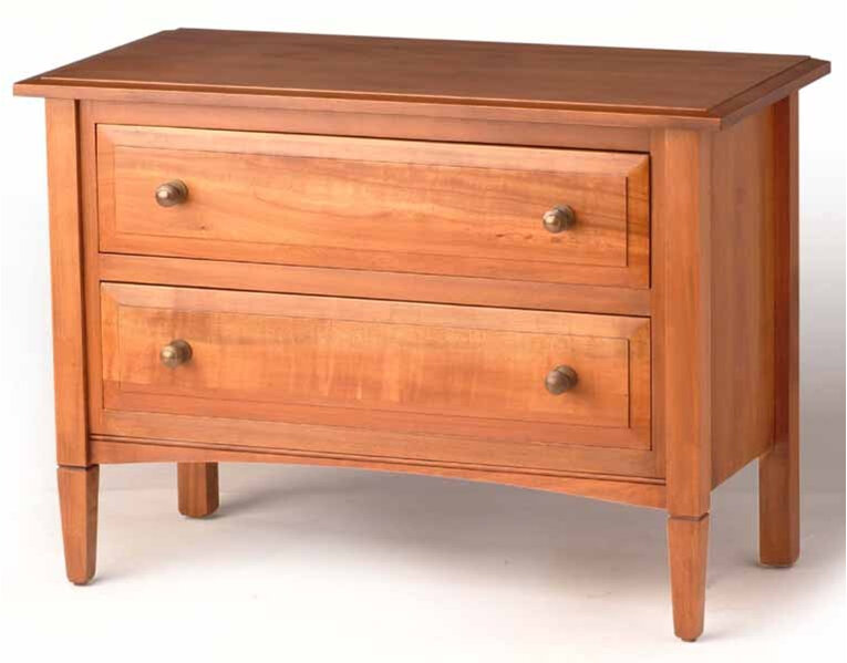 Bedside Cabinet Two Drawers Long