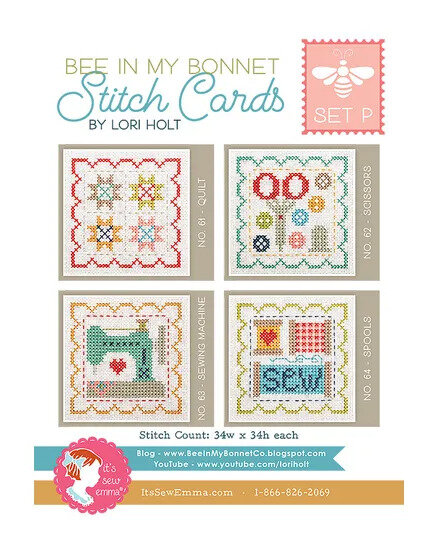 Bee in My Bonnet Stitch Cards Set P by Lori Holt