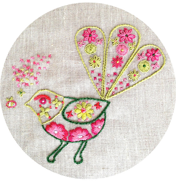 bee meets fantail embroidery pattern pdf
