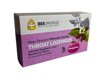 BeeVantage Manuka and Red Raspberry Throat Lozenges