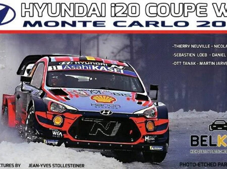 Belkits 1/24 HYUNDAI I20 COUPE WRC MONTE CARLO 2020 NEUVILLE / LOEB / TANAK (BEL021)