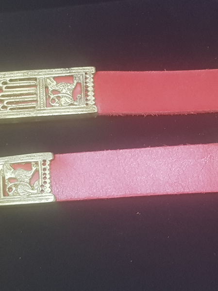 Belt 7 - Red Medieval Belt with Brass Fittings